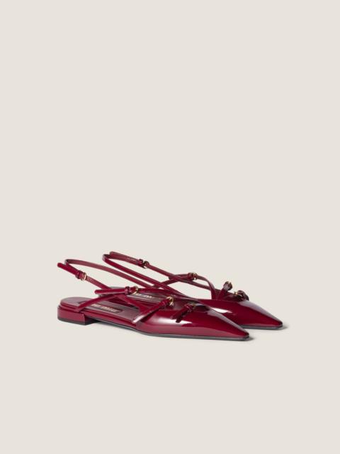 Patent leather slingback ballerinas with buckles