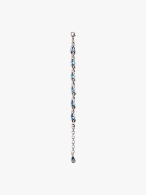 Silver & Blue Water Drop Brass Bracelet | Casablanca Paris
