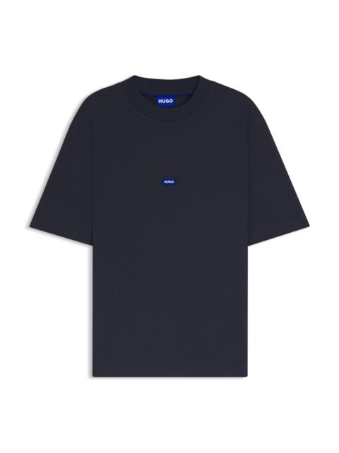 REGULAR-FIT COTTON-JERSEY T-SHIRT WITH BLUE LOGO PATCH