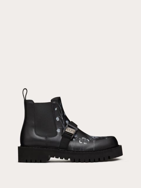 Flowersity Calfskin Beatle Boot with VLTN Buckle