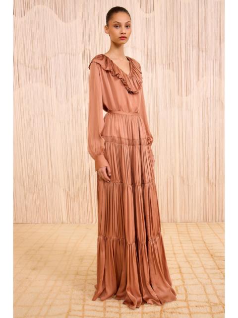 Gaelle Silk High Waist Maxi Skirt