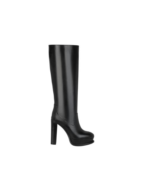 Alexander McQueen Leather Knee-High Boots Black (Women's)