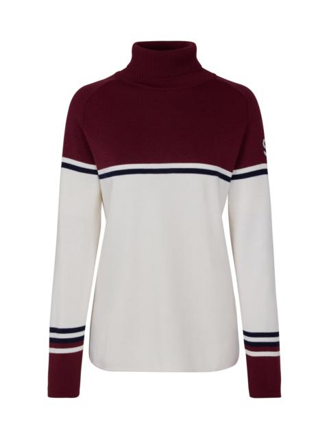 Wool-Blend Turtleneck Ski Sweater red