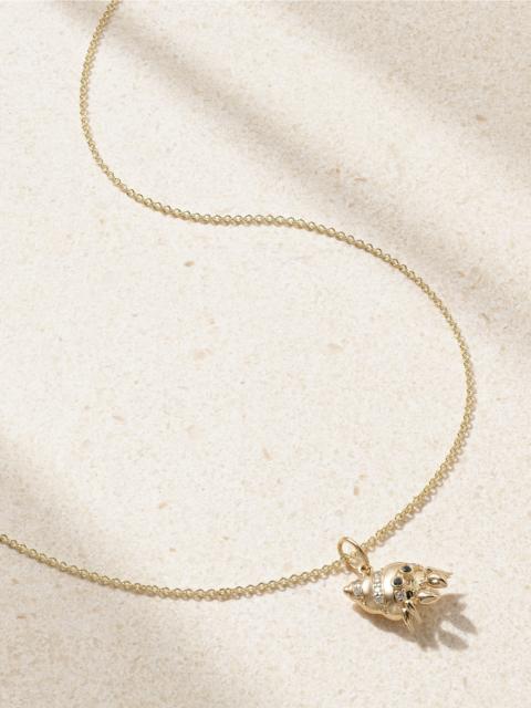 Hermit Crab 14-karat Gold Diamond Necklace