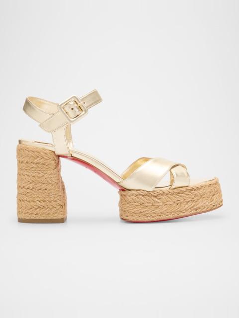 Metallic Crisscross Red Sole Platform Sandals