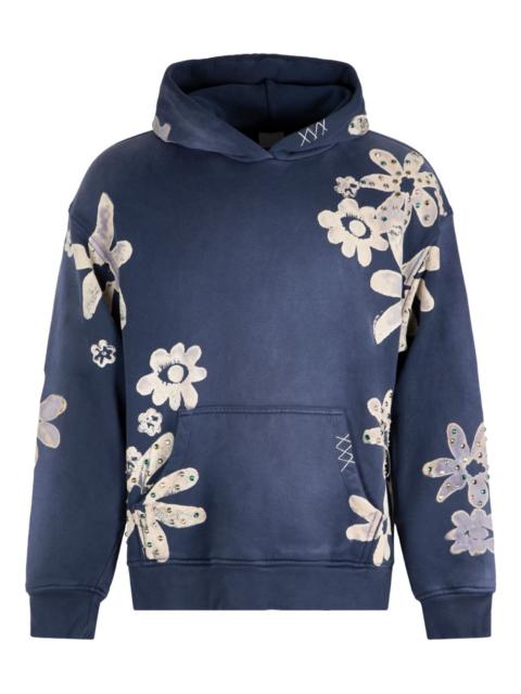 floral-pattern embellished hoodie