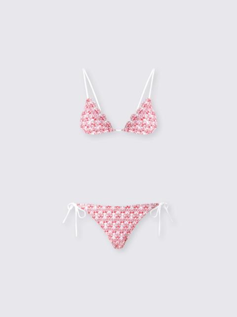 Bikini with scalloped lace decoration