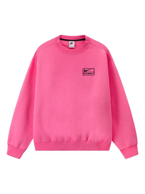 Nike x Stussy NRG Washed Fleece Crew 'Lotus Pink' DO5310-670