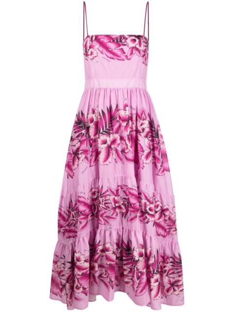 floral-print tiered maxi dress