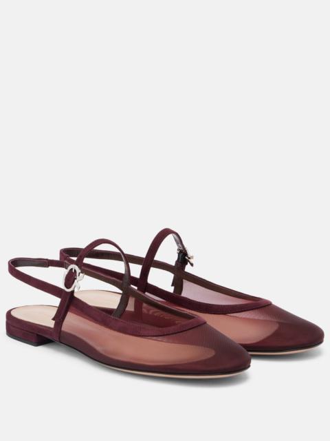 Sling organza ballet flats
