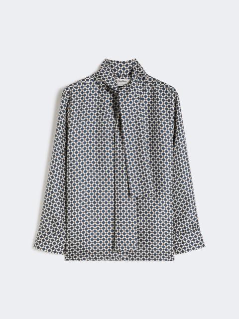 Printed silk shirt - MIDNIGHTBLUE