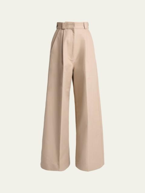 High-Rise Pleated Wide-Leg Pants