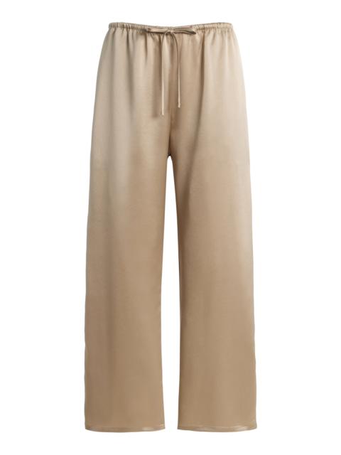 Barb Satin Cropped Drawstring Pants brown