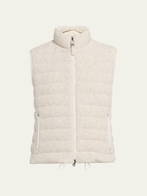 Sparkling Cotton Paillette Puffer Vest