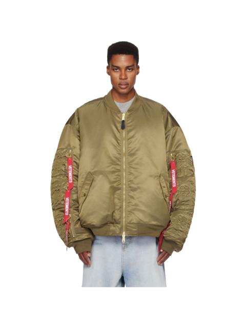 Khaki Alpha Industries Edition Cargo Reversible Bomber Jacket