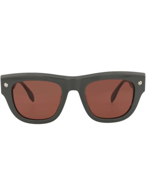 Alexander McQueen Square-Frame Recycled Acetate Sunglasses Grey Grey Brown (AM0425S-30014620-004)