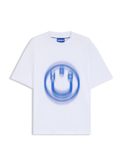 ALL-GENDER T-SHIRT WITH BLURRED LOGO PRINT