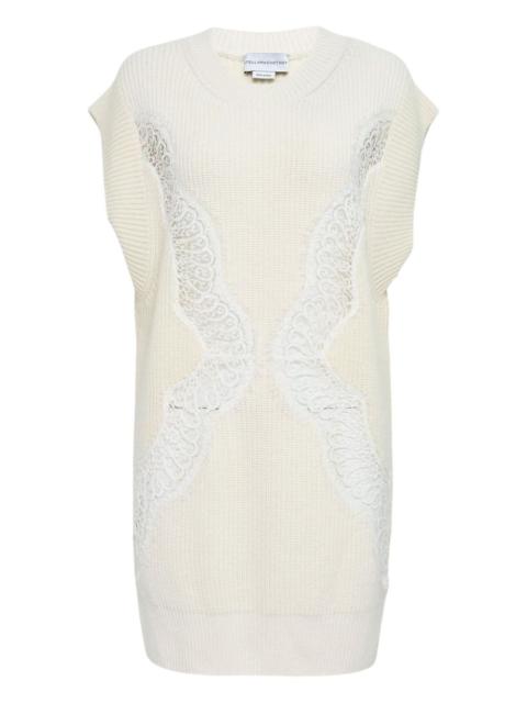lace-panel vest