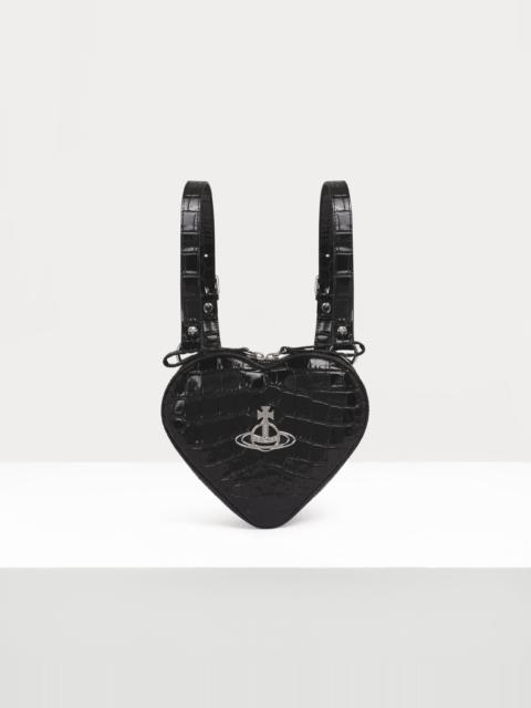 Vivienne Westwood ELLA ハート型の黒いバックパック Vivienne Westwood ELLA HEART MINI BACKPACK - 8050889583332