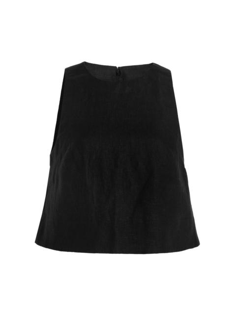 Exclusive Poppy Linen Cropped Top black