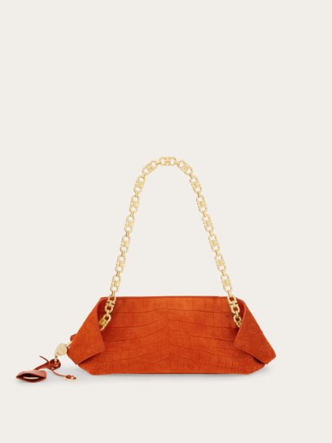 Gancini chain folded shoulder bag (S)