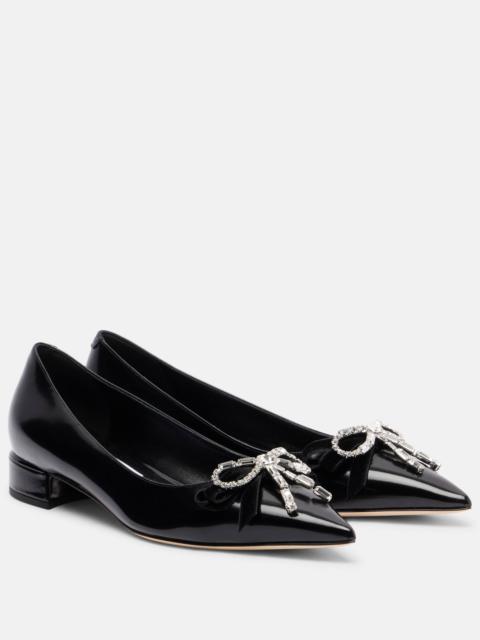 Auria bow-detail leather ballet flats