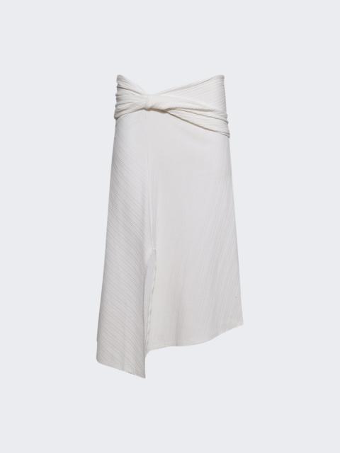 Twist Detail Midi Skirt White