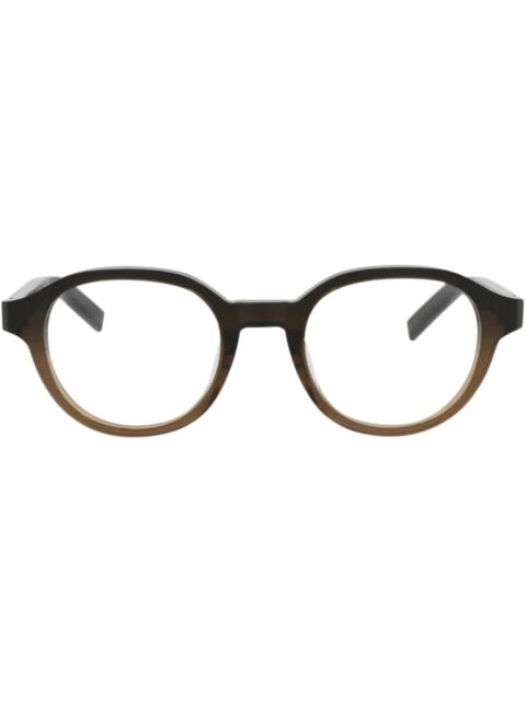 Berluti Round-Frame Acetate Optical Frames Brown Black Transparent (BL50020U-49-047)