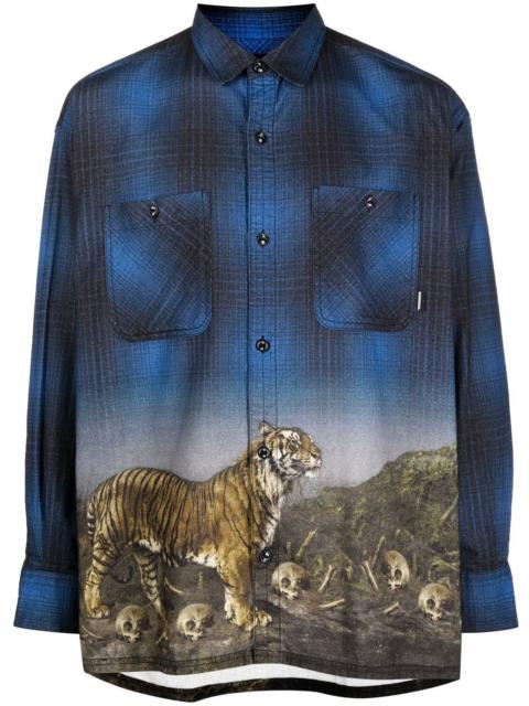 tiger-print visual-effect shirt