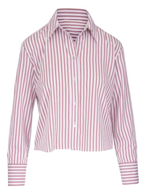 striped button-up shirt