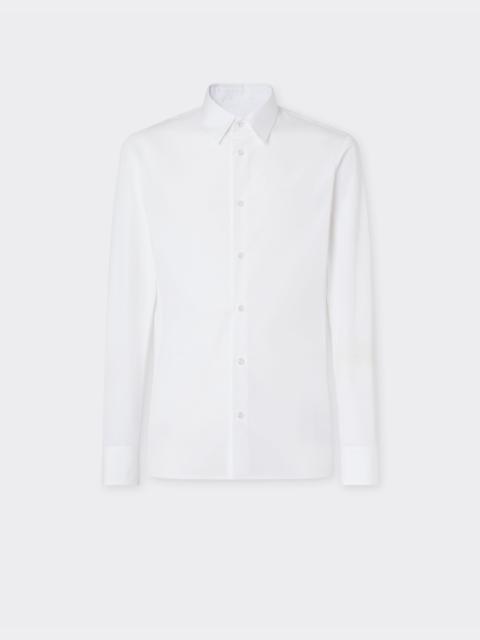 Poplin shirt with embroidered Ferrari logo