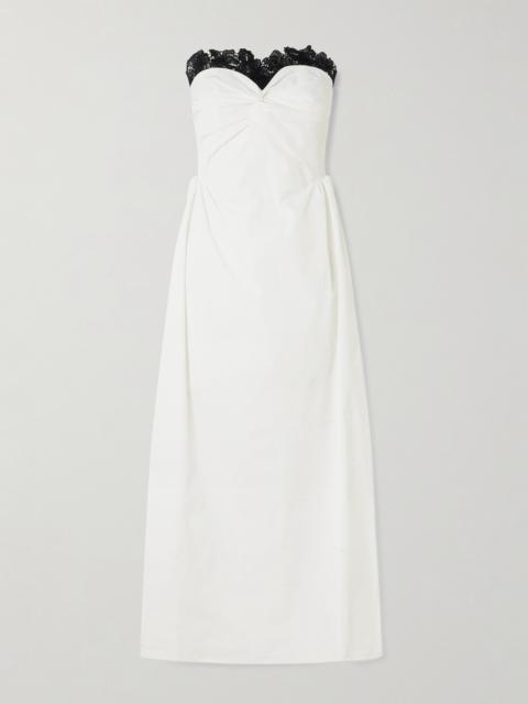 Rose Guipure Lace-trimmed Faille Maxi Dress