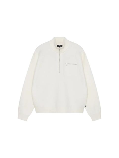 Stussy Half Zip Mock Neck Sweater Ivory
