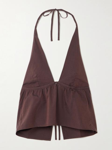 Organic Cotton-poplin Halterneck Top