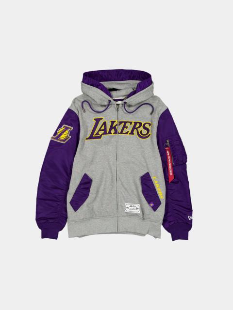 LOS ANGELES LAKERS X ALPHA X NEW ERA MA-1 ZIP UP HOODIE