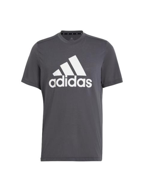adidas Straight Casual logo Short Sleeve Gray GT3113