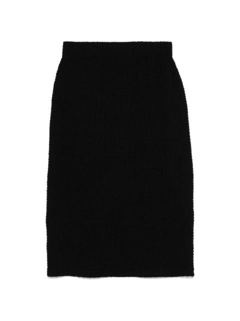 smocked midi skirt