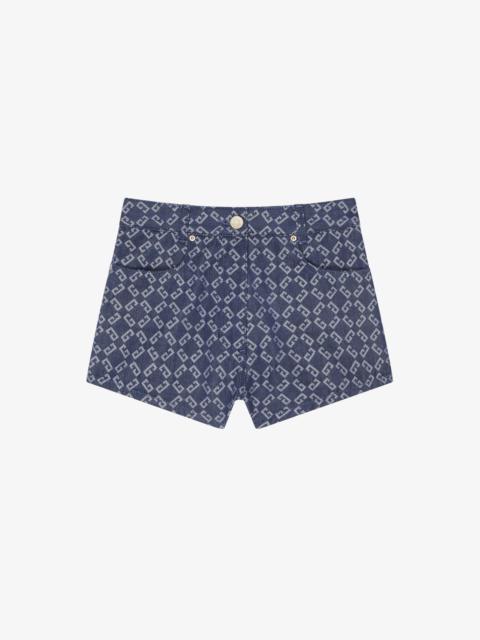 SLIM FIT MINI SHORTS IN MONOGRAM 72 DENIM