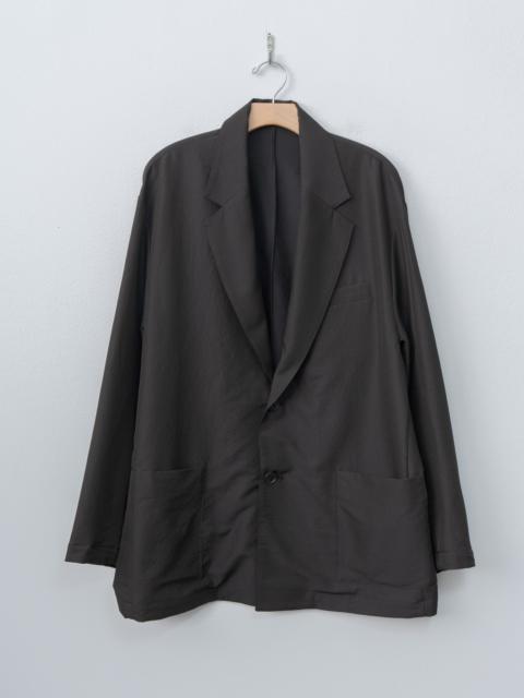 Wool Silk Single Breasted Jacket - Dark Charcoal