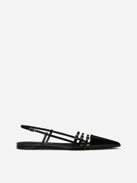 Patent leather slingbacks