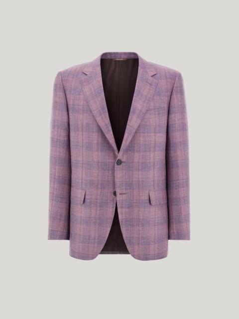 MAUVE CASHMERE, LINEN AND SILK REGULAR-FIT JACKET
