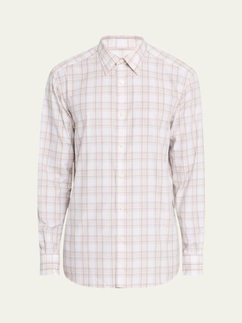 Men's Centoquaranta Twill Plaid Sport Shirt
