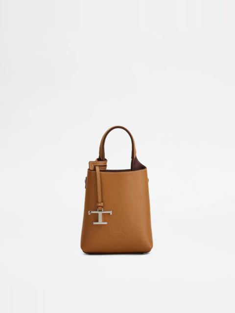 TOD'S MICRO BAG IN LEATHER - BROWN