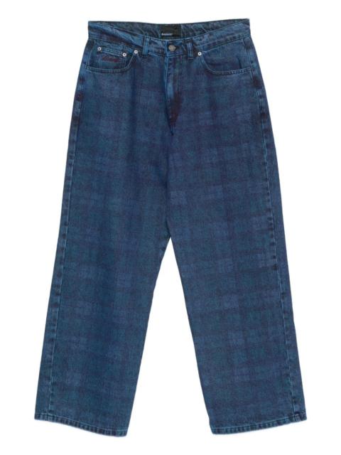 plaid-print jeans