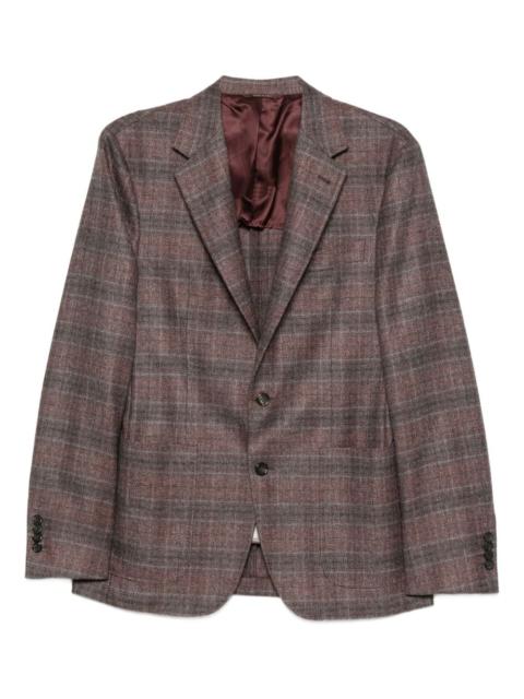 checked wool blazer