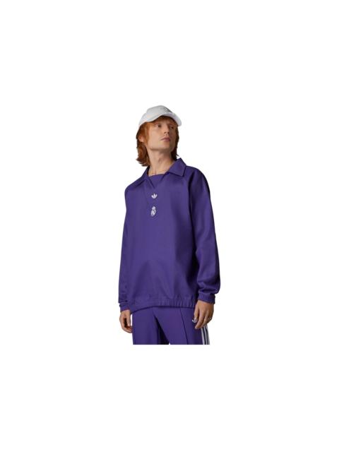 adidas Real Madrid Terrace Icons Drill Sweatshirt Purple