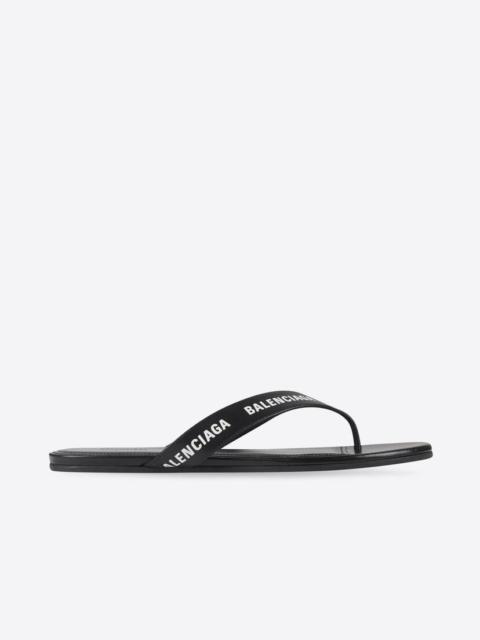 Women's Allover Logo Round Thong Sandal in Black/white