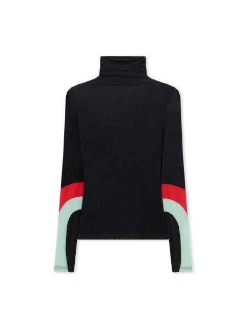 Long-Sleeved Turtleneck with Color Insert
