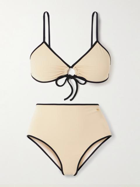 Embellished Two-tone Bikini