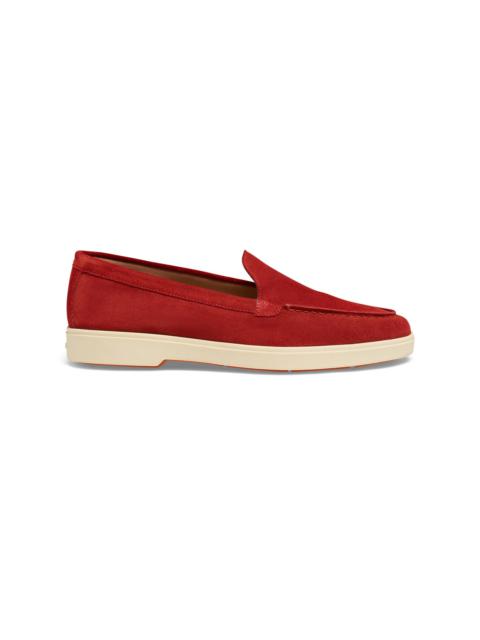 Women's red suede loafer